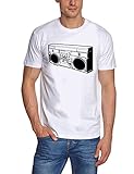 Coole-Fun-T-Shirts Ghettoblaster T-Shirt Music t-Shirts, Weiss, Grösse: L
