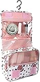 Reise Kulturbeutel zum Aufhängen, Faltbare Schminktaschen mit Haken Organizer Taschen Kosmetiktaschen für Kinder Damen Mädchen Damen von Discoball (rosa Smile)