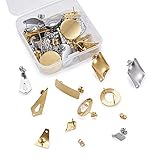 PandaHall 40 Stück Edelstahl-Ohrstecker mit Schlaufe in 10 Stilen Ohrstecker mit 40 Schmetterlingsohrring-Verschlüssen für DIY Ohrringe und Schmuckherstellung