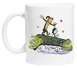 Ofelia und Faun Über Brücke Weiß Keramik Becher Tasse Für Tee Kaffee White Ceramic Mug Cup For Tea C