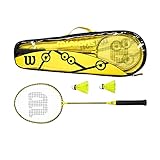 Wilson Minions Badminton-Set, 2 Schläger, 2 Federbälle, Tragetasche, Gelb/Schwarz, WR065310F2