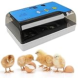 LIVHOOU Brutmaschine Vollautomatisch Brutkasten Inkubator Hühner 12 Eier mit LED Beleuchtung Automatische Turner Digital Eier Hatcher für Geflügeleier HüHner Ente Gans W