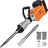 VEVOR Abbruchhammer 3500W Bohrhammer 95A Stemmhammer 1800 U/min Hochleistungs-Betonbrecher 50HZ Elektro-Abbruchhammer Meisselhammer Spitz- und Flachmeißel für Abbrucharb