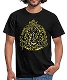 Spreadshirt Harry Potter Gryffindor Wappen Löwe Männer T-Shirt, M, Schw