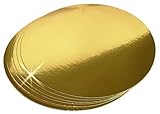 10er Set Kuchen Torten-Unterlage Pappe gold | Tortenplatten Karton rund 26 cm einweg | cake box board cakeboard | Backzubehör Goldkarton Torten-Unterlagen Tortenplatte Kuchenp