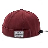 Onsinic Docker Hat Mützen Brimless Rolled Cuff Hut Retro Mode-schädel-Kappe Crimpen Bonnet Cap