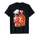 Hund Kochen Pizza Kinder Mädchen Jungen Bäcker Arbeiter lustig Backen T-S