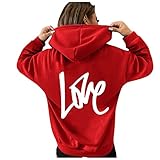 OverDose Damen Weihnachten Frauen Reißverschluss Dots Print Tops Mit Kapuze Sweatshirt Pullover Bluse T-Shirt Home Party Schlank Täglich Karneval Outw