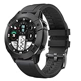 Smartwatch Herren, CUBOT N1 Fitnessuhr, 450mAh Batterie Armbanduhr, 1.3 Zoll Touch-Farbdisplay, 5 ATM Wasserdicht Sportuhr, Fitness Tracker, Android + iOS 9.0+, Smart Watch Schw