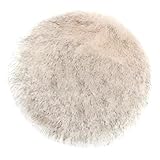 MERIGLARE Kunstfell Lammfell Teppich 30 cm Premium Rund Teppich,für kinderzimmer Schlaf Wohnzimmer weich Fellteppich Weiß Grau 2X