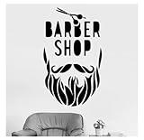 Wall Stickers Wall Decal Bartschere Abnehmbare Kunstaufkleber Wandbild DIY, Vinyltapete für Friseursalon, Barber Shop Decor Poster 42x71