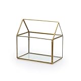 black velvet studio Terrarium Retro Deco-Schmuck-Kasten Metall Gold Messing Farbe Transparent Glass - Nordic Stil Vintage-Schmuck Speichergröße 15 * 15