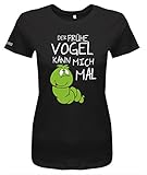 Der frühe Vogel kann Mich mal - Raupe - Damen T-Shirt in Schwarz by Jayess Gr. L