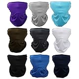 GUIFIER 9 PCS Multifunktionale Bandana Magic Scarf Tube Headwrap Gesichtsmaske Schal Gesichtsbedeckung Sturmhauben Halsmanschette Stirnband Outdoor Kopfbedeckung H