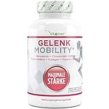 Gelenk Mobility Tabletten - Hochdosiert mit 7 aktiven Inhaltsstoffe: Glucosamine + Chondrotin + MSM + Hyaluronsäure + Kollagen + Vitamin C + Schwarzer Pfeffer Extrakt - 120 Stück