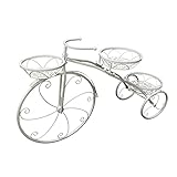 household products Eisenblumen-pflanzenständer， 3 Eingemachte Fahrradform Gartenpflanzgefäße Rack Patio Metall Display Regalständer Indoor Outdoor， (schwarz-rund) (20.1inh)