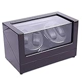 YXFF Automatischer Uhrenbeweger 4+0 Automatischer Uhrenbeweger Luxus-Display Box Aufbewahrungsbox Organizer Geschenk， 5 Rotationsmodi und leiser Motor， Geeignet für Damen- und Herrenhandgelenk