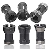 Spannzangen Adapter,6 Pcs Druckspannzange Spannzange,Spannzange für Fräser,Gute Flexibilität und Verschleißfestigkeit,Dauerhaft,Geeignet für Graviermaschine,Holzfräser,Trimmgravurmaschin(6/6,35/8mm)