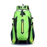 JSX Wanderrucksack, 40 l, großes Fassungsvermögen, wasserdicht, für Camping, Wandern, 5 Farben, geeignet für Männer und Frauen, Grü