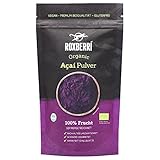 ROXBERRI® Organic Acai Pulver | BIO ZERTIFIZIERT | 100g | Pure Açaí aus 100% Acai Beeren | Vegan | Glutenfrei | Superfood aus B