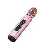 QIXIAOCYB Bluetooth Lautsprecher Bluetooth Wireless Microphone Multifunktions-Dual- Lautsprecher Tragbares intelligentes Mikrofon Privatmodus(Farbe: Rosa) (Color : Pink)