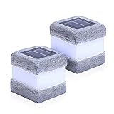 QAQWER Solarbetriebene Lichter Dekorative Solarsteine Lichter mit 30 Simulierte wasserdichte Rocks LED Nachtlampe Lampe Strahler für Garten Weg Terrasse Teich Trepp