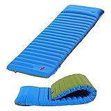 Camping Isomatte Ultraleichte selbstaufblasende Luftmatratze Weitweilen Schlafkissen Spleißen aufblasbares Bett Strand Picknickmatte Camping Zelt Luftkissen (Color : Blue with Green)