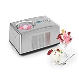 Klarstein Yo & Yummy 2-in-1 Eiscremebereiter & Yoghurt Maker Eiscremebereiter Joghurtmaschine Softeismaschine (1,5 Liter, 150 Watt, Timer, Restarbeitszeitanzeige, 150 Watt, Edelstahl) silb
