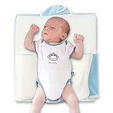 Baby Neugeborenes Infant Schlafkissen mit atmungsaktivem Memory-Schaum,Anti-Rolling Seitenkissen Babykissen Soft Side Support Pillow Verstellbares Babyschlafkissen für Babys,40*31*3cm,B