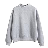 VESNIBA Sweatshirts für Frauen Plus Samt Langarm Rundhals Solide Mode Casual Tops Lose Oversized Sweater Tunika Bluse Top