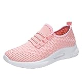 Frauen Mesh Sneaker Flache Schuhe Süß Damen Beiläufige Sportschuhe Air Atmungsaktive Leichte Schuhen Sommer Herbst Luftkissen Straßenlaufschuhe Turnschuhe Fitness Walkingschuhe Trainer L