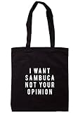 illustratedidentity I Want Sambuca Not Your Opinion Tragetasche 37,5 x 42 cm mit langen Griffen, Schwarz - Schwarz - Größe: Einheitsgröß