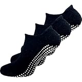 GAWILO 3 Paar Damen Yoga & Pilates Socken - Stopper Socken - sicherer Halt auf glatten Böden, ohne drückende Zehennaht (schwarz, numeric_39)