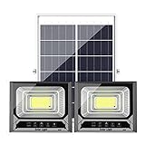 Outdoor Fünf-Gitter Solarleuchte mit intelligenter Lichtsteuerung + Fernbedienung IP67 Wasserdicht und Blitzschutz geeignet für Hof Garten Auffahrt Terrasse Automatisch Ein/Aus S