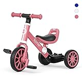 XJD 3 in 1 Kinder Dreirad Laufrad Klassiker 1.0 Lauffahrrad Kinderdreirad für 10-36 Monaten mit abnehmbares Pedal Höhenverstellbar Laufräder Jungen Mädchen Baby Balance Bik