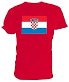 Kroatische Flagge T Shirt, rot - Größe: X Larg