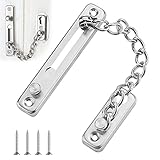 FIGFYOU Tür Sicherheitskette Edelstahl Türsicherung Kettenschloss Türkette Abschließbar Diebstahlschutz Türschloss Innentür mit Schrauben für Wohnungstür Haustü
