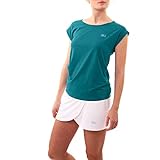 Sportkind Mädchen & Damen Tennis, Fitness, Sport T-Shirt Loose Fit, atmungsaktiv, UV-Schutz UPF 50+, Kurzarm, Petrol grün, Gr. 158