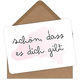 Grußkarte Karte Schön, dass es dich gibt Geschenkkarte mit Briefumschlag Geschenke Geschenkideen Frauen Geburtstag Jahrestag