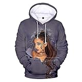 NUANNUAN 3D-Druck Ariana Grande Sweatshirt Mädchen Sportswear Süße Top Pullover Hoodie Süße Sängerin Mädchen Lange Dame Lässig Locker XXS-4XL