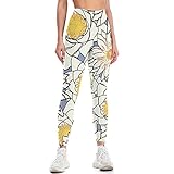 Damen Yogahose mit hoher Taille Stretch schlanke Hüftheben Yogahose Fitnessübung Anti-Cellulite-Laufhose A M