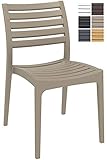 CLP Gartenstuhl ARES aus Kunststoff l Küchenstuhl belastbar bis 160 kg l Wasserabweisender, UV-beständiger Stapelstuhl, Farbe:S