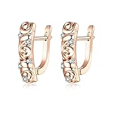 Hoop-Loop-Ohrringe Rose Gold 925 Sterling Silber für Frauen, Ohrringe Geschenke für Frauen, Ohrstecker Geschenke für Mädchen, Kubikzirk