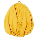 HTTWJD Sitzsack-Abdeckung, Faltbarer Leinenstuhl, Sofabezug, Plüschtier Aufbewahrung, Kleidung, Organizer, Einfarbig, Schlichtes Design, Liegesitz, Faule Liege, Ohne Füllung/Yellow/100 * 120C