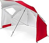 KANULAN Sonnenschirm Sonnenschirm Regenschirm für mehrere Zwecke Strandpatio Garten im Freien mit Befestigungswerkzeugen Aufbewahrungstasche EIN Regenschirm Garten Sonnenschirme(Color:Red;Size:2.4M)