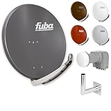 Fuba Digital HDTV Sat-Anlage 4 Teilnehmer | Fuba DAA 850 Premium Aluminium Sat-Antenne in Wunschfarbe + DEK 416 Quad LNB + Fuba DAZ Winkelw