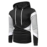 Syliababy Hoodie Herren Kapuzenpullover Irregulär Farbblock Sportjacke Pullover Lässig Sweatshirt Langarm Kordelzug Sweatjcke für Männer Hoody Tops Frühling Herbst Freizeit Sweater mit Käng