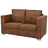 SANON 2 Seater Sofa Loveseat Stoff-Sessel Modernes Sofa Polster Lounge Couch Sofa Wohnzimmer Kleine Innenmöbel für Büro, Schlafzimmer,Wohnzimmer, 137 x 73 x 82 cm Künstliches W