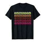 Retro Amsterdam Niederlande Inline Schrift Disco Design Vintage T-S