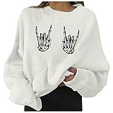 Hengyouhui Bluse Damen Lose Tops Hemd Sweatshirt Pullover Rollkragen Langarmshirt Halloween Tunic Ob